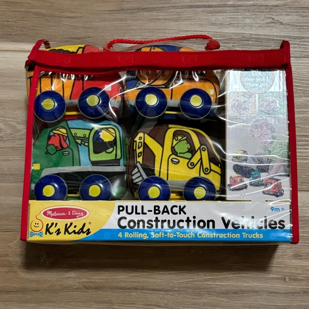 Melissa and Doug pull back construction vehicles